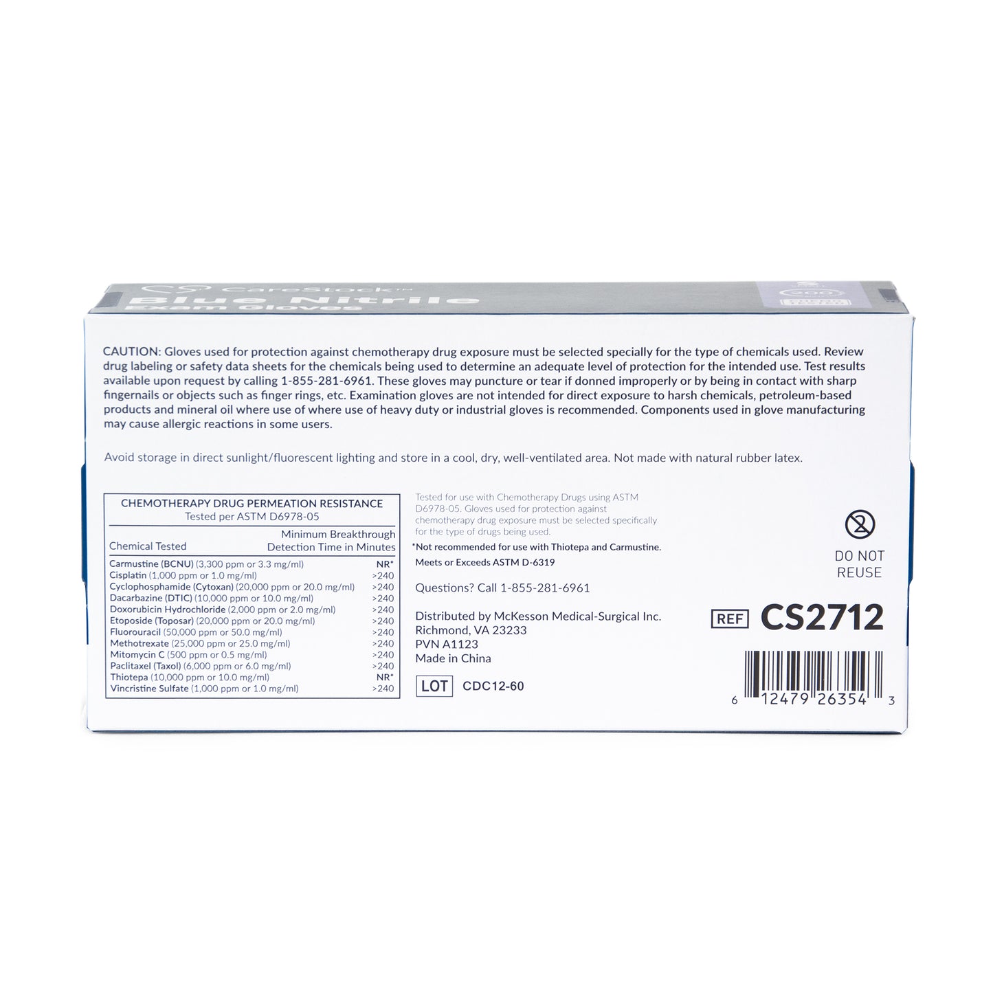 CareStock Blue Nitrile Exam Gloves