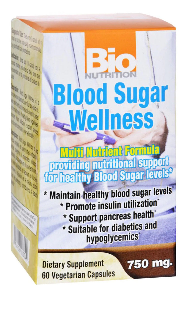 Bio Nutrition Blood Sugar Wellness 750mg – 60 Vegetarian Capsules | Supports Healthy Blood Sugar Levels, Pancreas Function & Insulin Utilization
