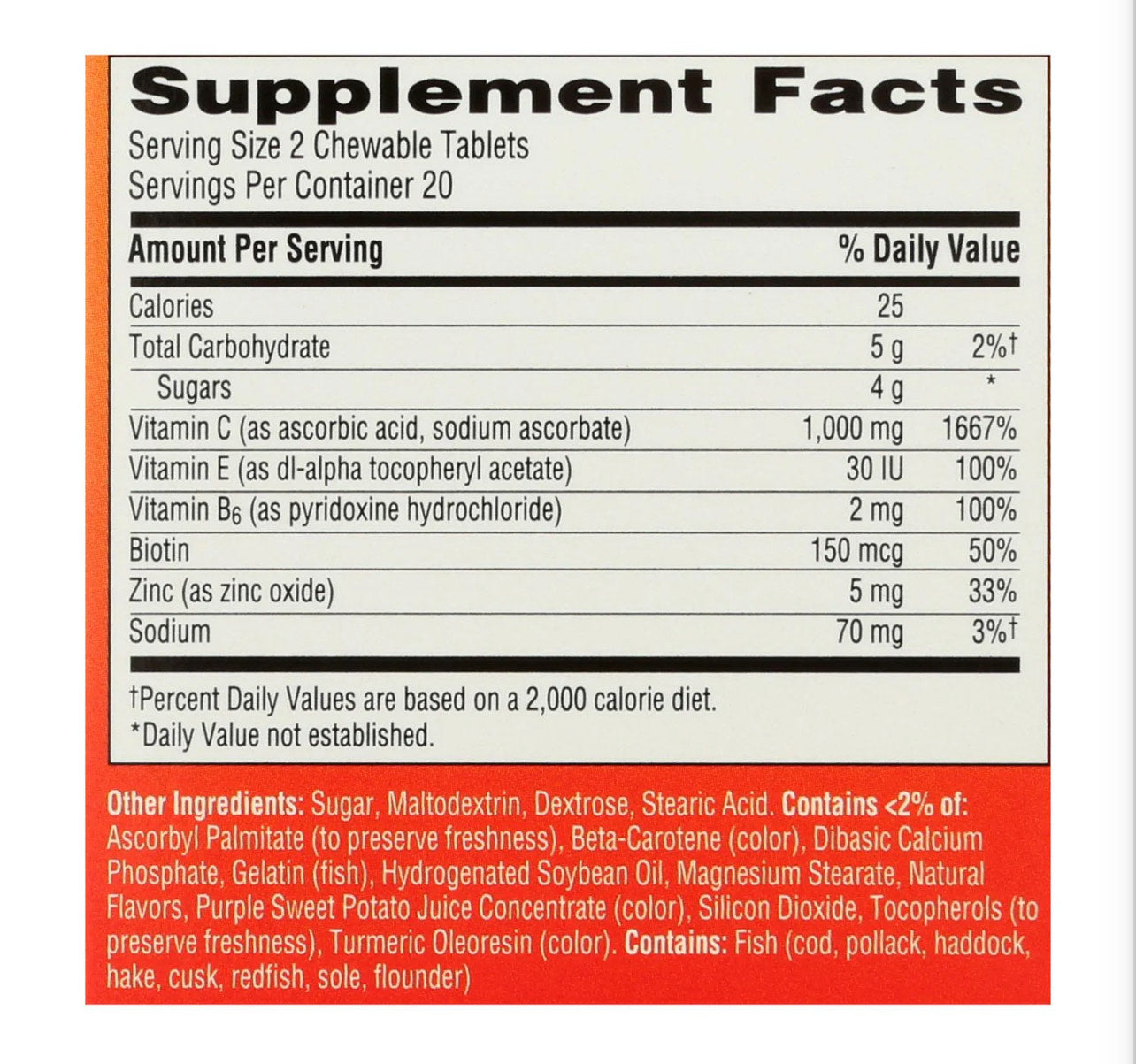Emergen-C 1000mg Vitamin C Chewables β Orange Blast Flavor | Immune Support with B Vitamins, Zinc & Antioxidants β 40 Tablets ππͺ