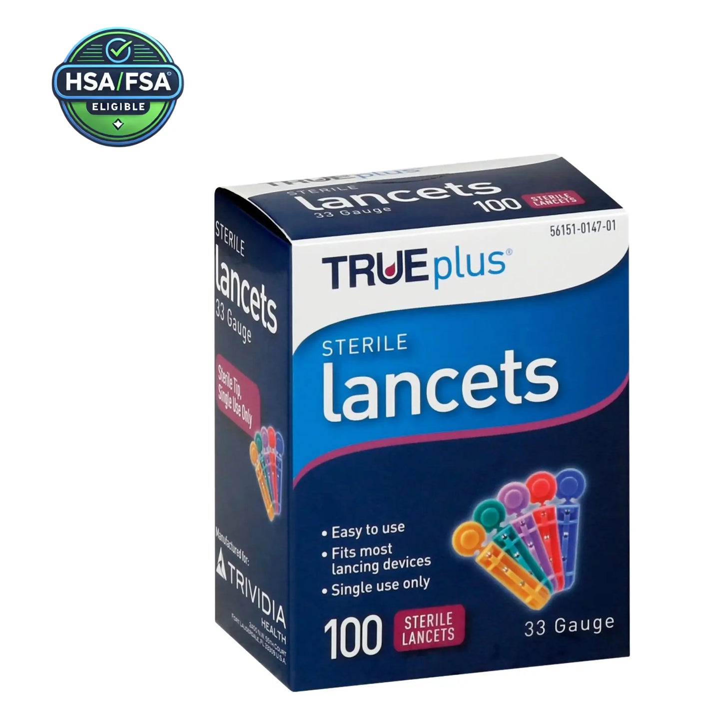 Lancet for Lancing Device TRUEplus™ 33 Gauge Non-Safety Twist Off Cap Finger - Reliable and precise diabetic product for blood glucose testing