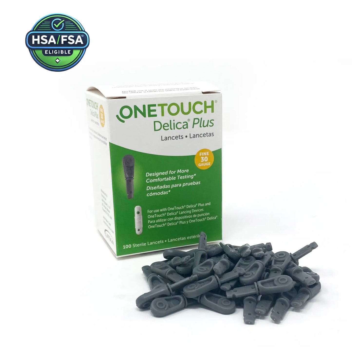 Lancet for Lancing Device OneTouch® 30 Gauge Non-Safety Twist Off Cap Finger - Box (100 Lancets/Box)