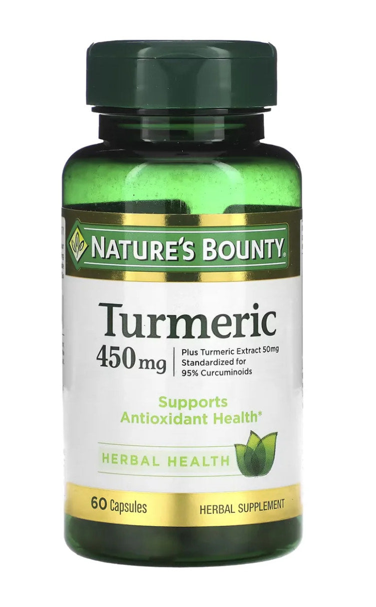 Nature’s Bounty Turmeric 450 mg – 60 Capsules | Antioxidant & Inflammation Support | Standardized with 95% Curcuminoids