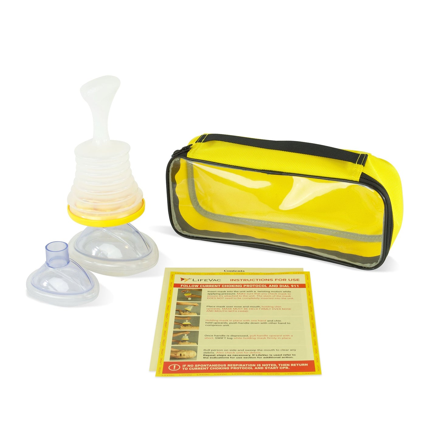 "LifeVac Travel Kit - Portable Choking Rescue Device, Travel Bag - Yellow - essential diabetic product for on-the-go safety"