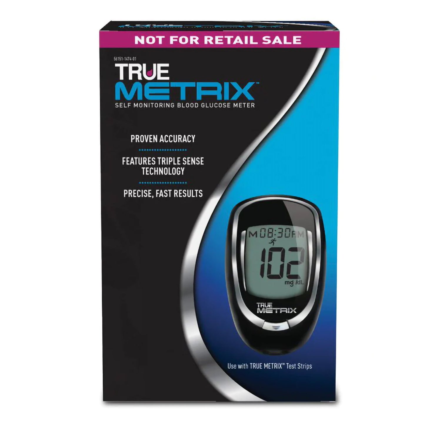 "Blood Glucose Meter TRUE METRIX® 4 Second Results Stores up to 500 Results - a reliable diabetic product for quick and efficient monitoring of blood glucose levels."