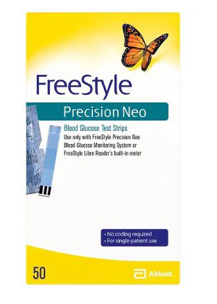 "Blood Glucose Test Strips FreeStyle Percision Neo 50 Strips per Pack for accurate diabetes monitoring and management"