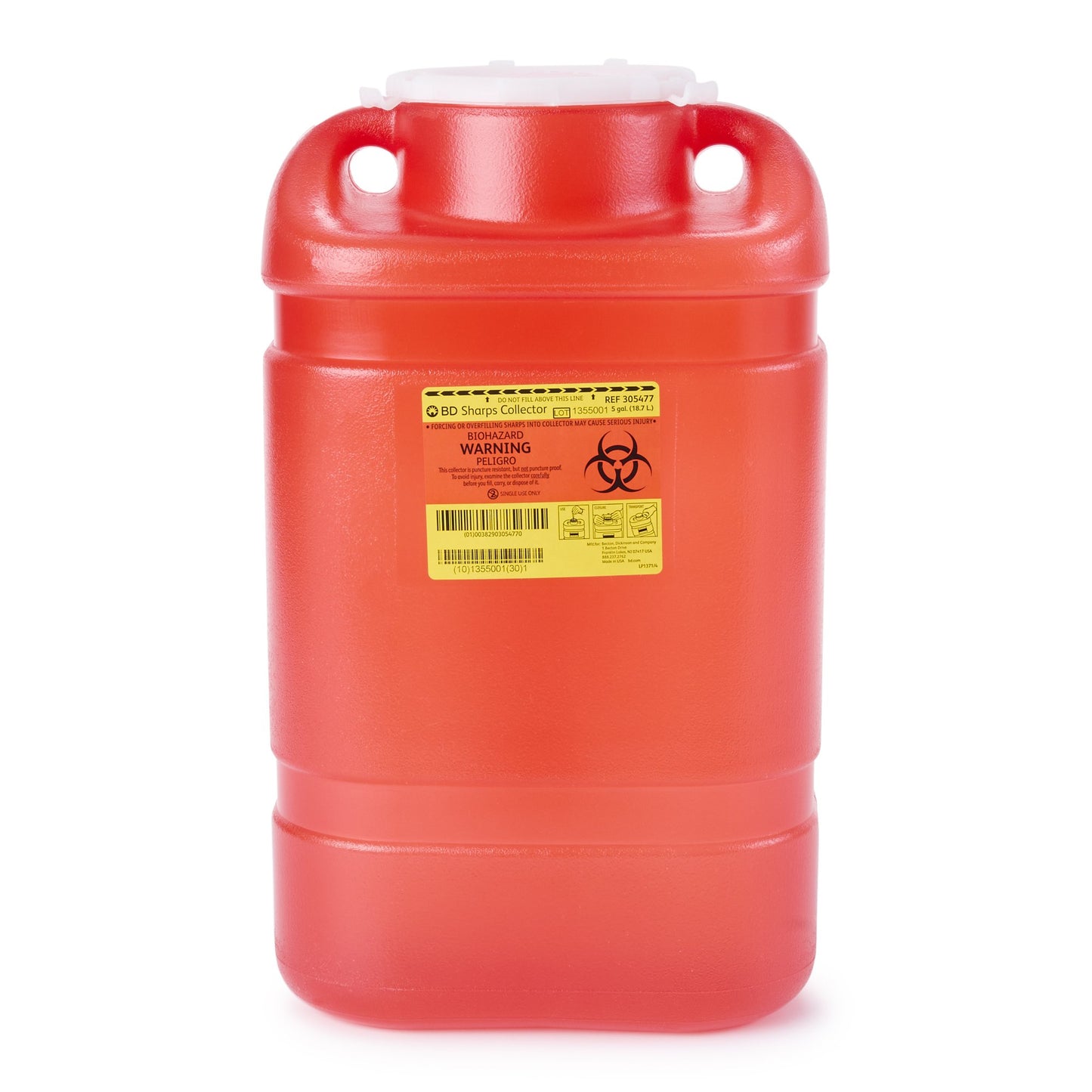 "BD Multi-purpose Sharps Container, 18 x 7-1/2 x 10-1/2 Inch - Ideal solution for safe disposal of diabetic sharps and needles"