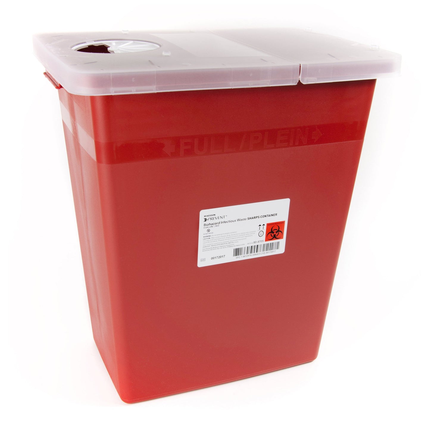 "McKesson Prevent® Sharps Container, 8 Gallon, 13-3/4 x 13-3/4 x 14 Inch - Safe and secure diabetic sharps disposal solution"