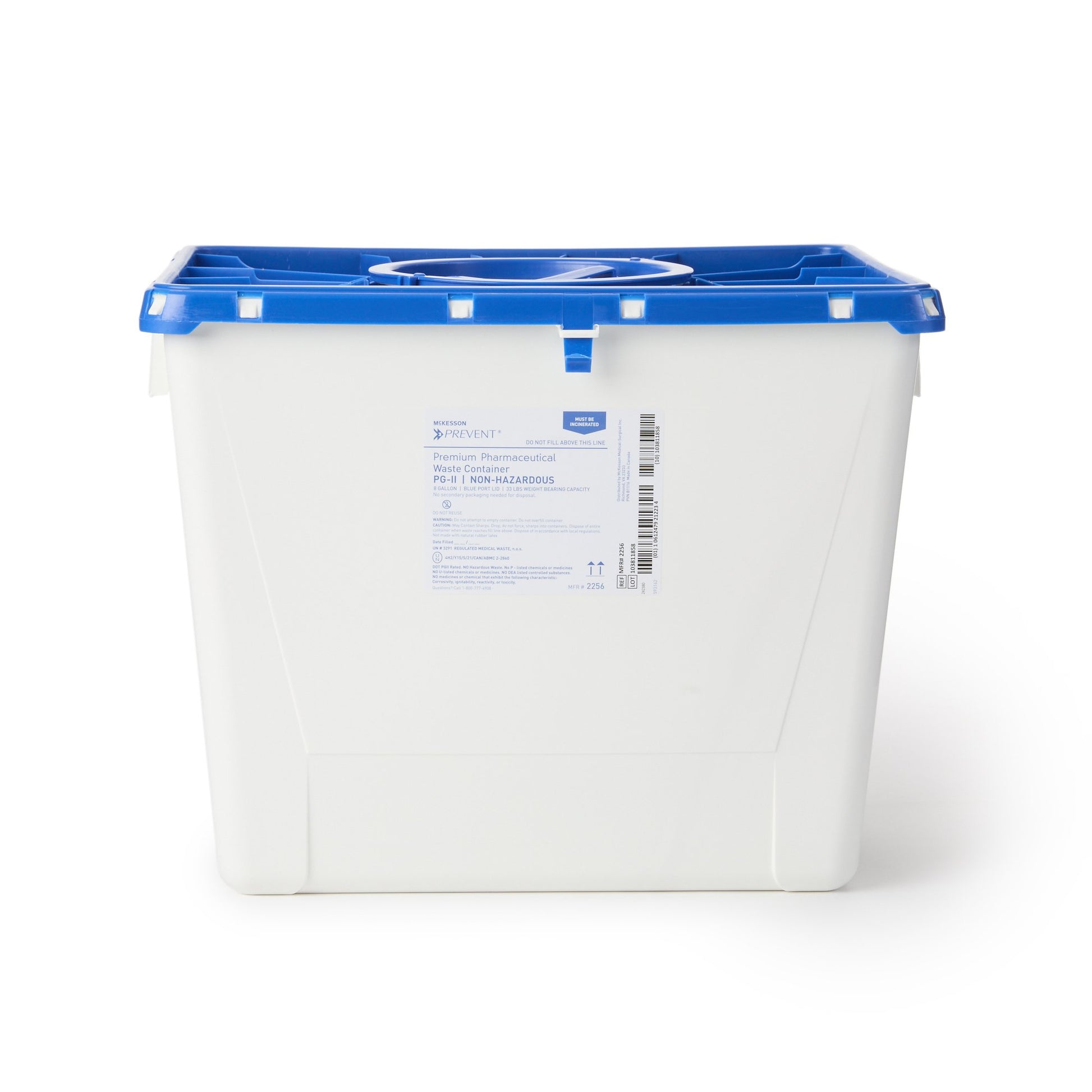 "McKesson Prevent® Pharmaceutical Waste Container, 8 Gallon, 13½ x 17-3/10 x 13 inch, ideal solution for diabetic medication disposal"
