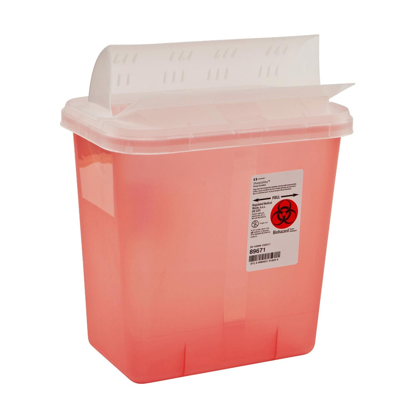 "SharpSafety Multi-purpose Sharps Container 2 Gallon 12¾ x 7¼ x 10½ Inch diabetic product for safe disposal of needles and syringes"