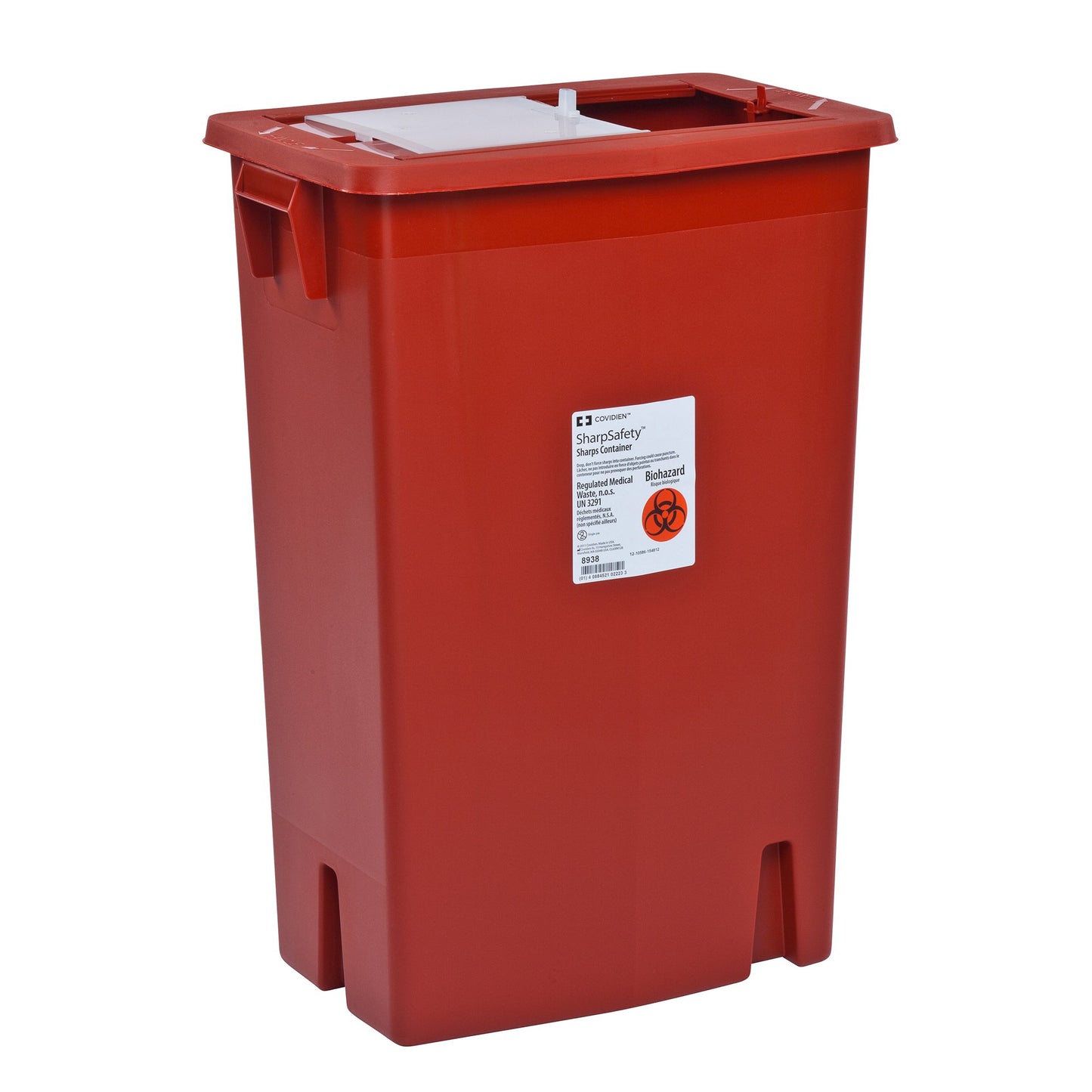 "SharpSafety™ Multi-purpose Sharps Container, 12 Gallon, 18-3/4 x 18-1/4 x 12-3/4 Inch - ideal disposal solution for diabetic needles and lancets"