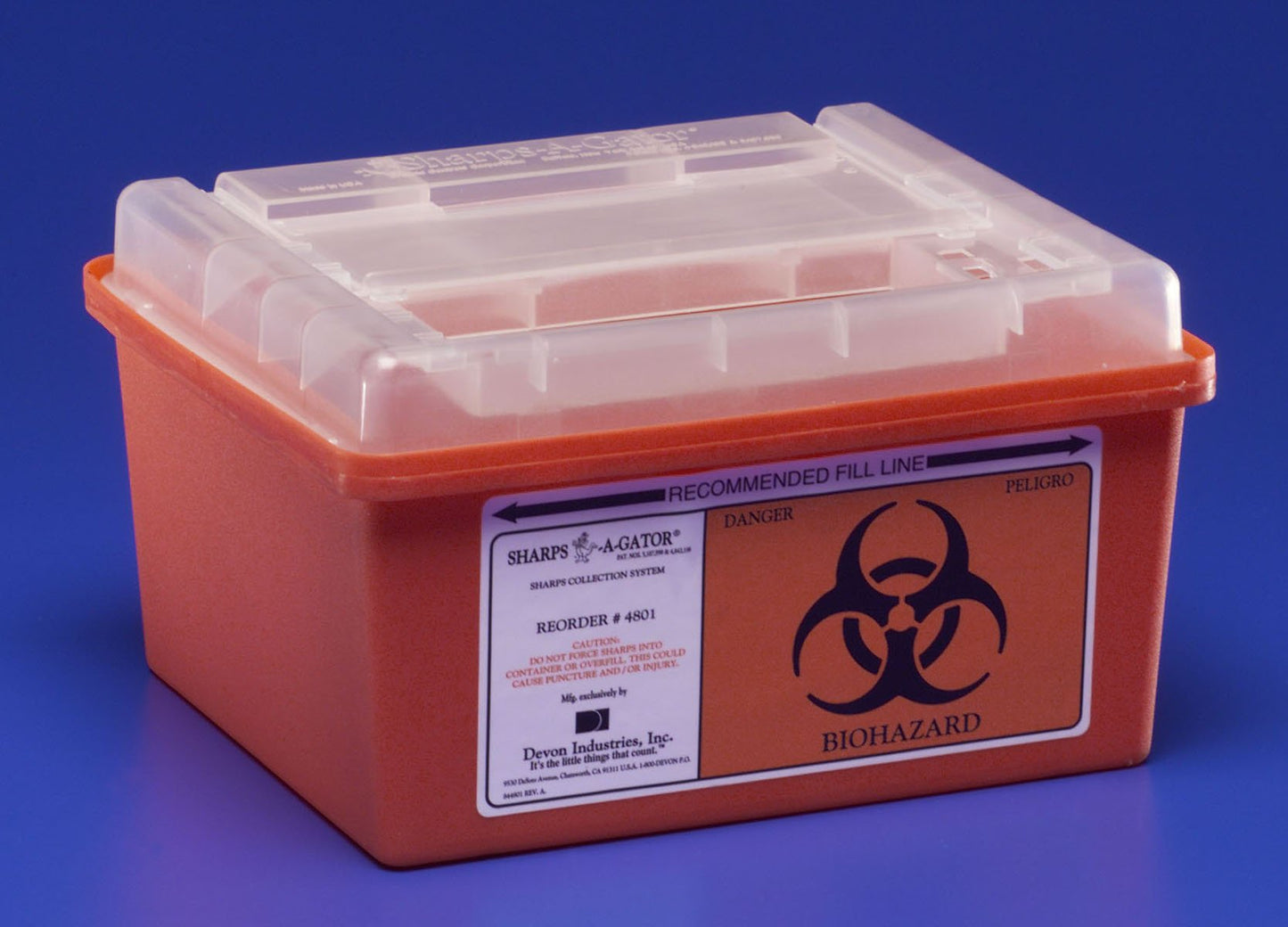 "Diabetic product image of Sharps-A-Gator™ Multi-purpose Sharps Container, 1 Gallon, measuring 6¼ x 7 x 10½ Inch - ideal for safe disposal of used needles and syringes"