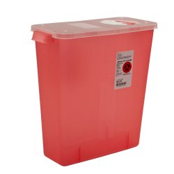 "In-Room™ Multi-purpose Sharps Container, 3 Gallon, 13¾ x 13¾ x 6 Inch - Ideal diabetic disposal solution for safely discarding needles and syringes"