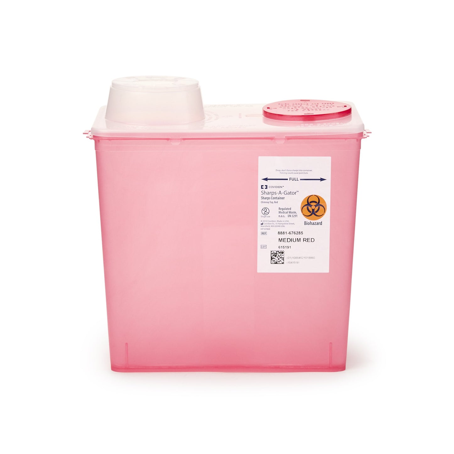 "Monoject™ Multi-purpose Sharps Container, 2 Gallon, 10-9/10 x 10½ x 6¾ Inch - Ideal for safe disposal of diabetic needles and other sharps waste in a large capacity container"