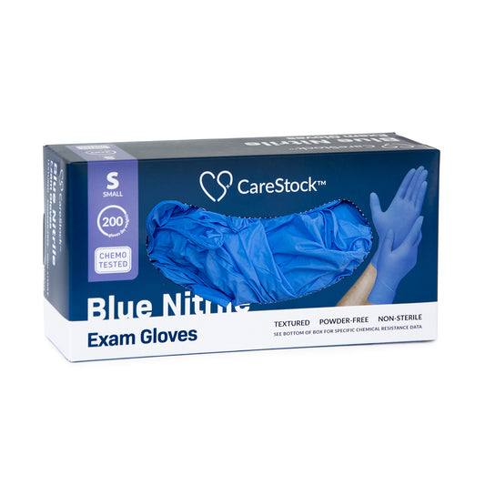 CareStock Blue Nitrile Exam Gloves