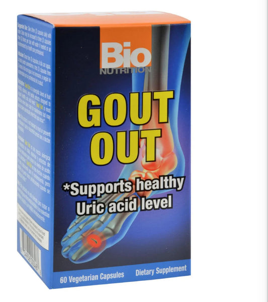 Bio Nutrition Gout Out – 60 Vegetarian Capsules | Supports Healthy Uric Acid Levels & Joint Comfort | Natural Gout Relief Supplement
