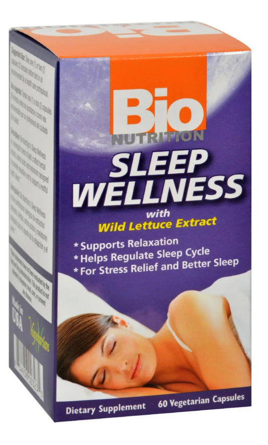 Bio Nutrition Sleep Wellness – 60 Vegetarian Capsules | Wild Lettuce Extract for Sleep Support, Relaxation & Stress Relief