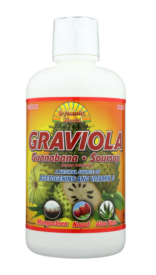 Dynamic Health Graviola Juice Blend – 32 oz | Soursop, Mangosteen, Aloe Vera, Nopal | Antioxidant & Immune Support