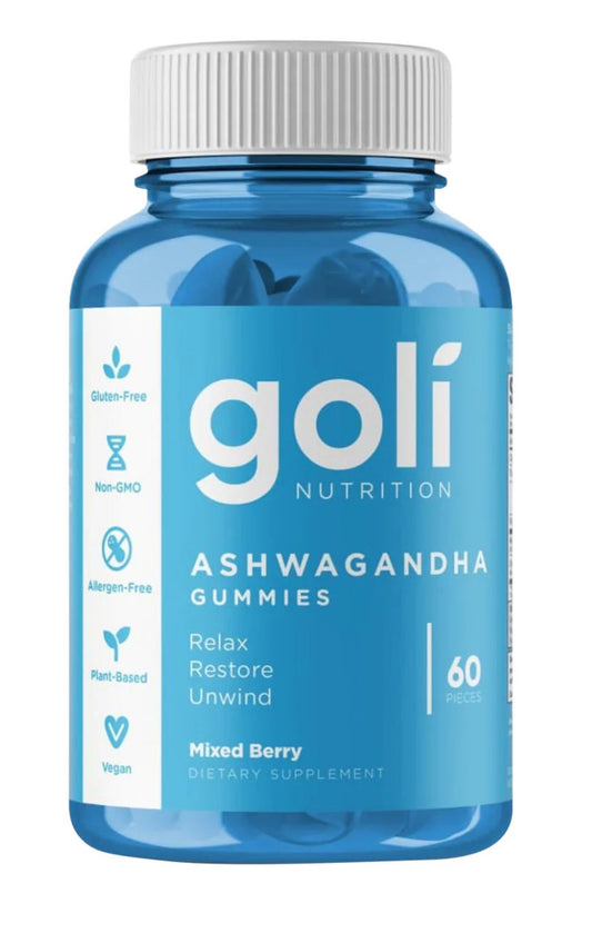 Goli Ashwagandha Gummies – 60 Count | Mixed Berry | Vegan, Non-GMO, Stress & Mood Support Supplement