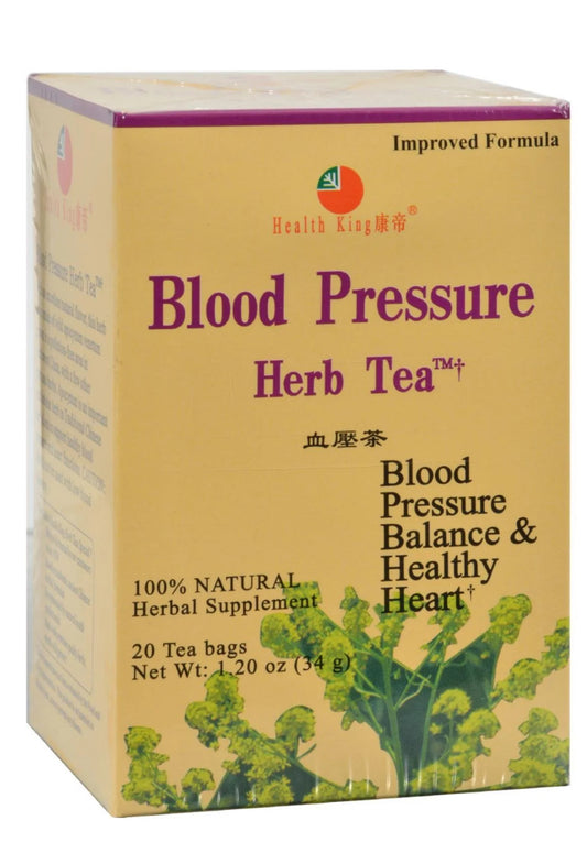 Health King Blood Pressure Herb Tea – Natural Herbal Supplement for Heart Health & Circulation Support (20 Tea Bags)