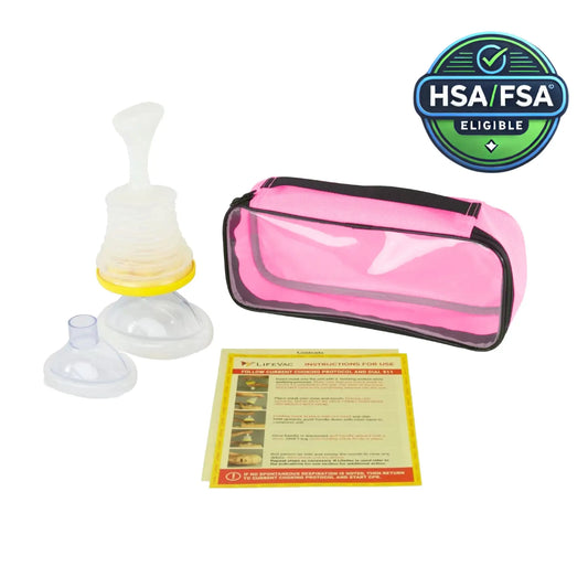 LifeVac Travel Kit - Portable Choking Rescue Device, Travel Bag - Pink