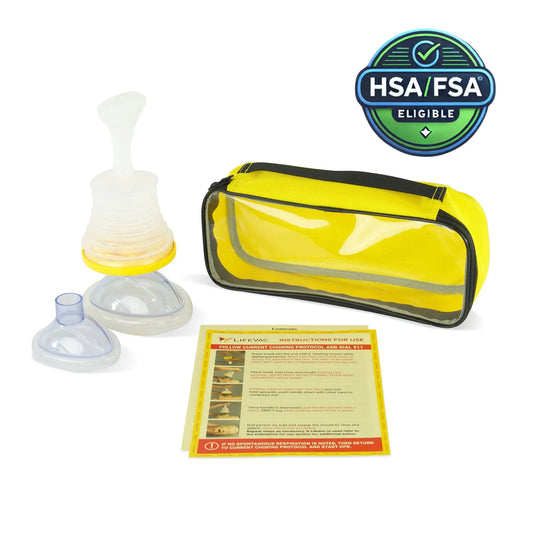 LifeVac Travel Kit - Portable Choking Rescue Device, Travel Bag - Yellow (25 Kits/Case)