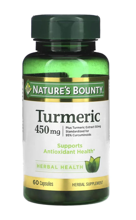 Nature’s Bounty Turmeric 450 mg – 60 Capsules | Antioxidant & Inflammation Support | Standardized with 95% Curcuminoids