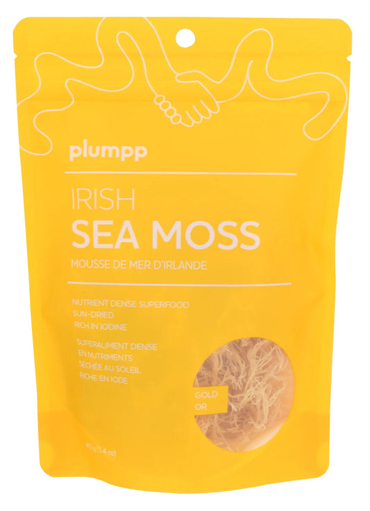 Plumpp Irish Sea Moss – 40g | Sun-Dried, Wildcrafted Superfood | Rich in Iodine, Minerals & Nutrients | Gold Variety
