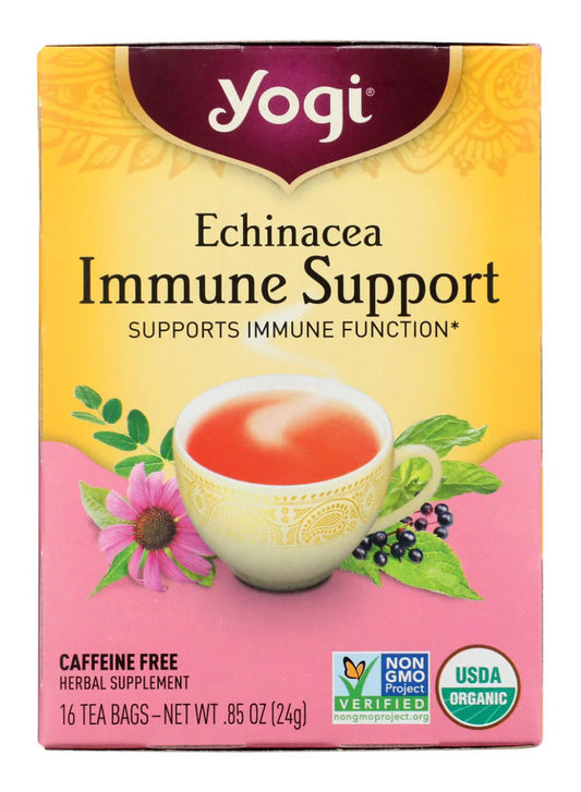 Yogi Echinacea Immune Support Herbal Tea – Organic, Caffeine-Free, Immunity Boost, 16 Tea Bags ☕🌿