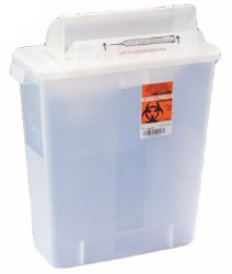 "SharpStar™ In-Room™ Multi-purpose Sharps Container, 3 Gallon, 16½ x 13¾ x 6 Inch - Ideal diabetic product for safe disposal of needles and sharps in healthcare settings"