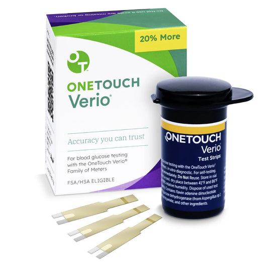 "Blood Glucose Test Strips OneTouch® Verio® 50 Strips per Pack for accurate blood sugar monitoring"