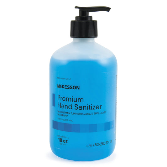 McKesson Premium Hand Sanitizer, 70% Ethyl Alcohol Gel, 18 oz, Pump Bottle, Summer Rain Scent (12/CS)