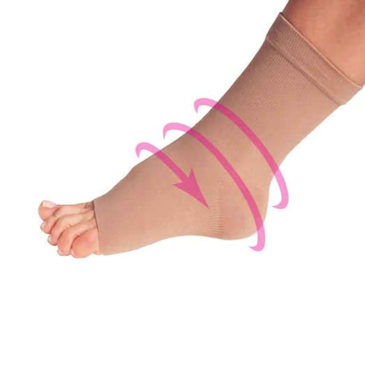 "Pedifix Compression Sleeve for Diabetics - Supportive diabetic foot sleeve designed to improve circulation and reduce swelling. Ideal for managing diabetes-related foot issues. Available in various sizes for a comfortable fit."