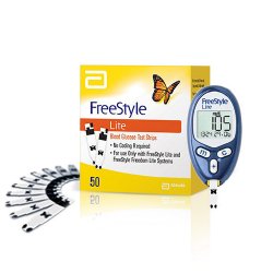 "Freestyle® Blood Glucose Test Strips for monitoring diabetes levels accurately and conveniently. Designed for use with Freestyle® blood glucose meters."