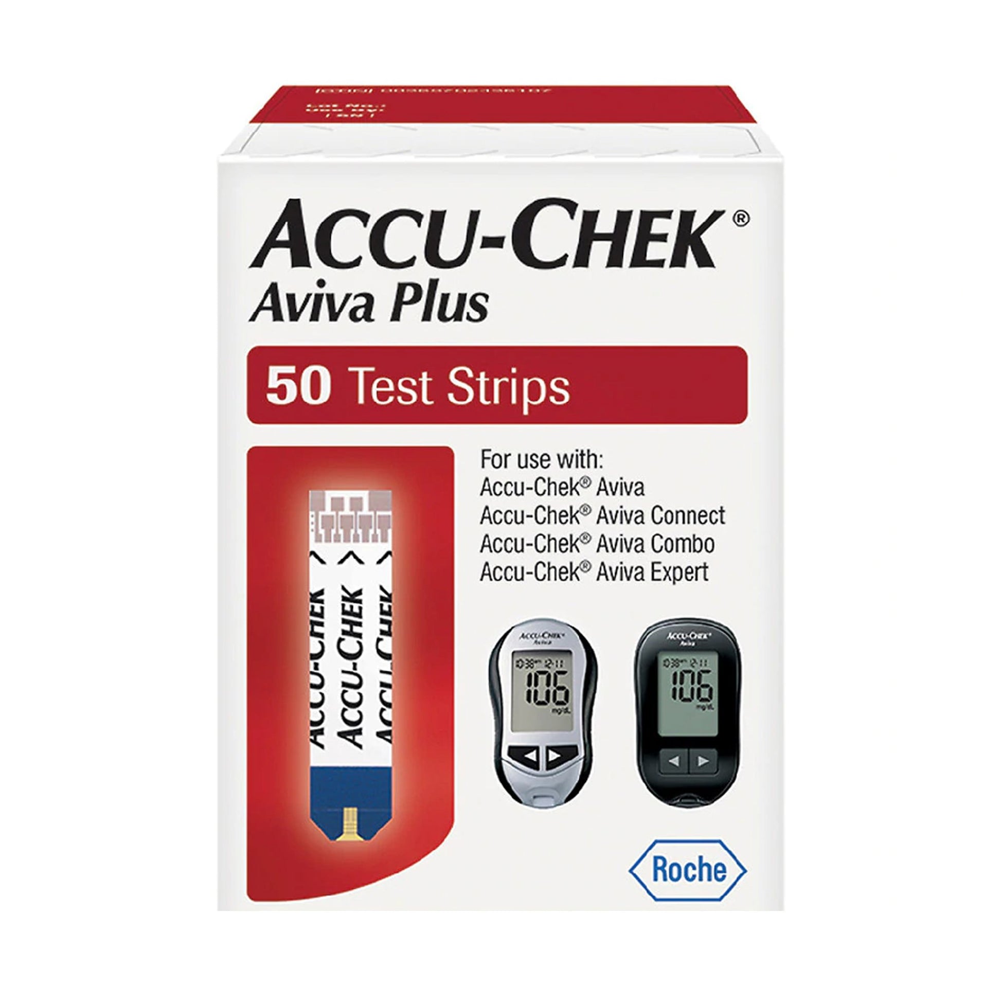 "Accu-Chek® Aviva Plus Blood Glucose Test Strips - Pack of 50 Strips for Diabetic Monitoring"